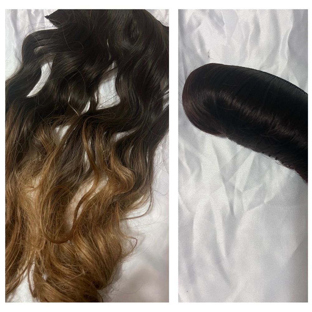 hair extensions 24” long and New hair Volume bump insert